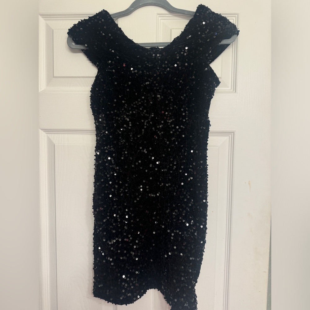 Zara black sequin dress, Size medium